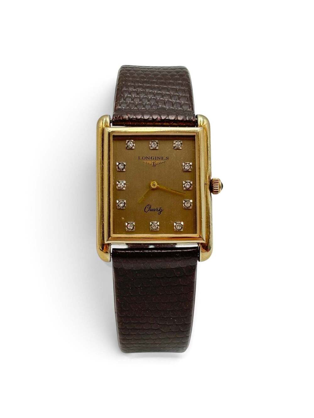 Longines Diamond Dial Rectangular Quartz Watch 27mm – 1980s
